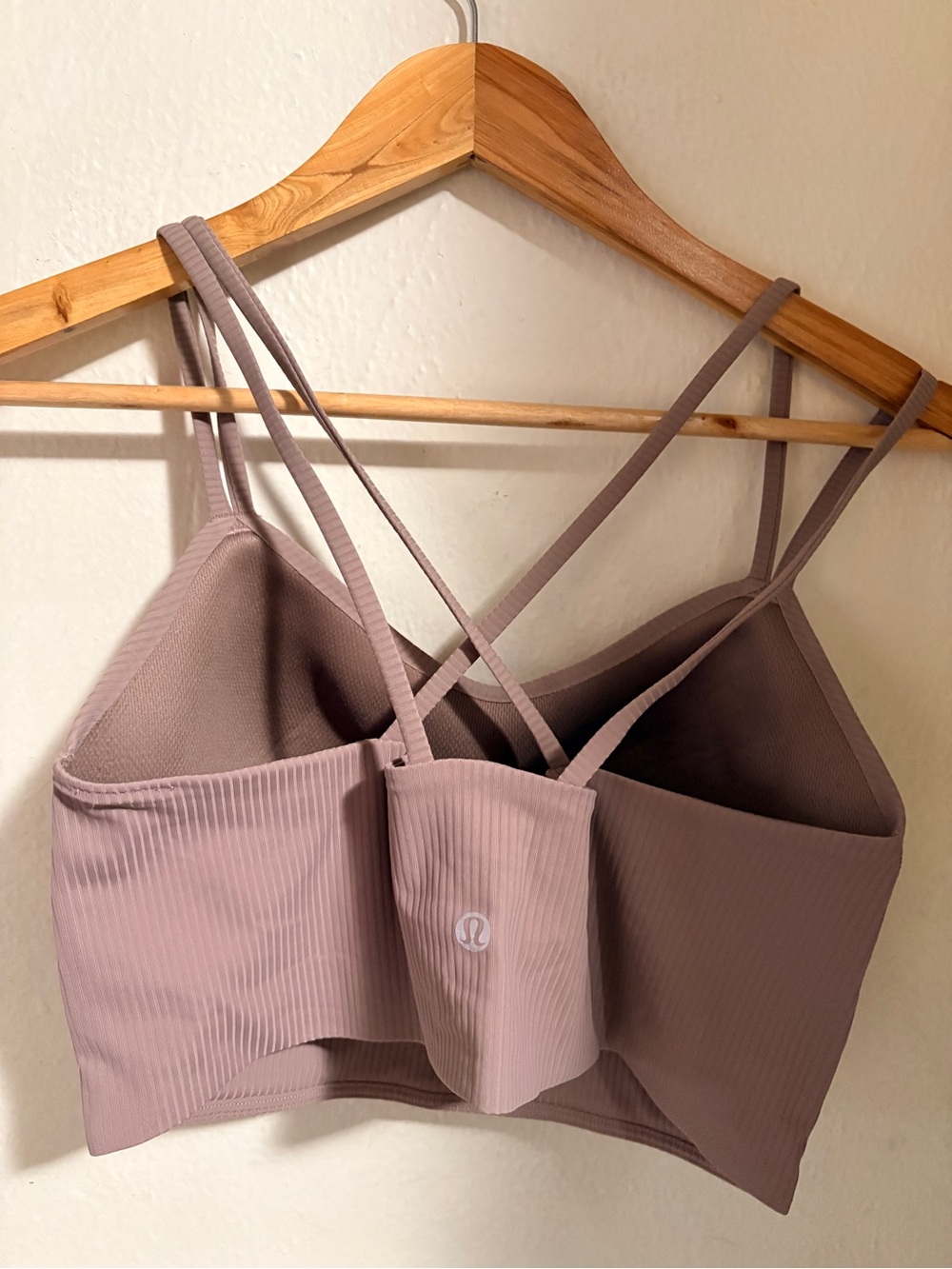 Lululemon Like A Cloud Longline Ribbed Sports Bra Ashen Rose size 10 - Picture 5 of 5